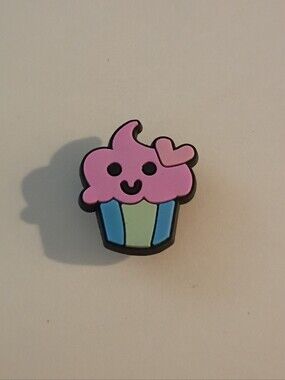 10 for $10 Jibbitz Croc Charm - Pink Cupcake Smiley w/ Green & Blue Wrapper 8